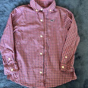Vineyard Vines Kids Red and Blue Checkered Button-Down Shirt